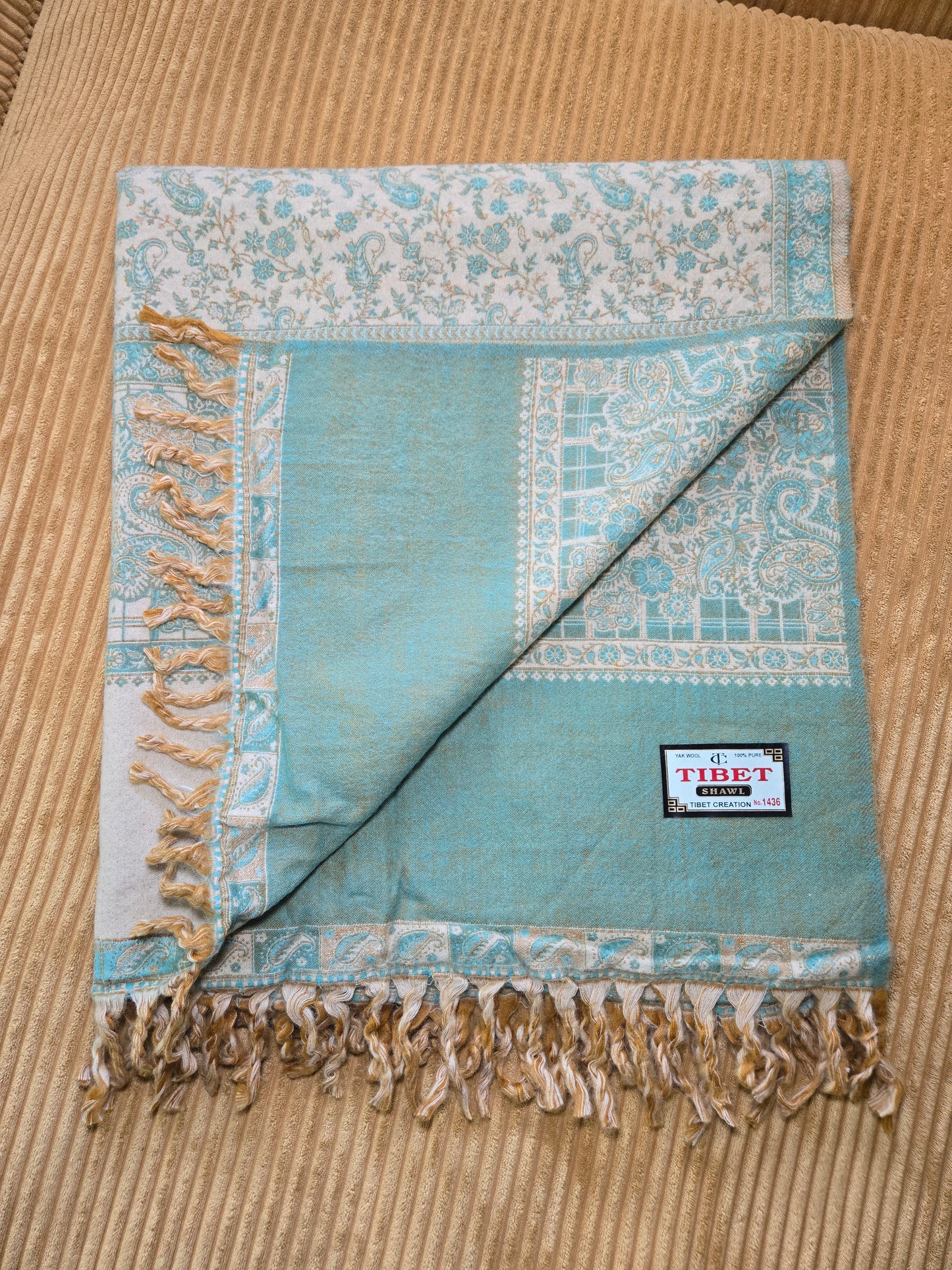 Deep Ocean stunning Yak Wool Shawl