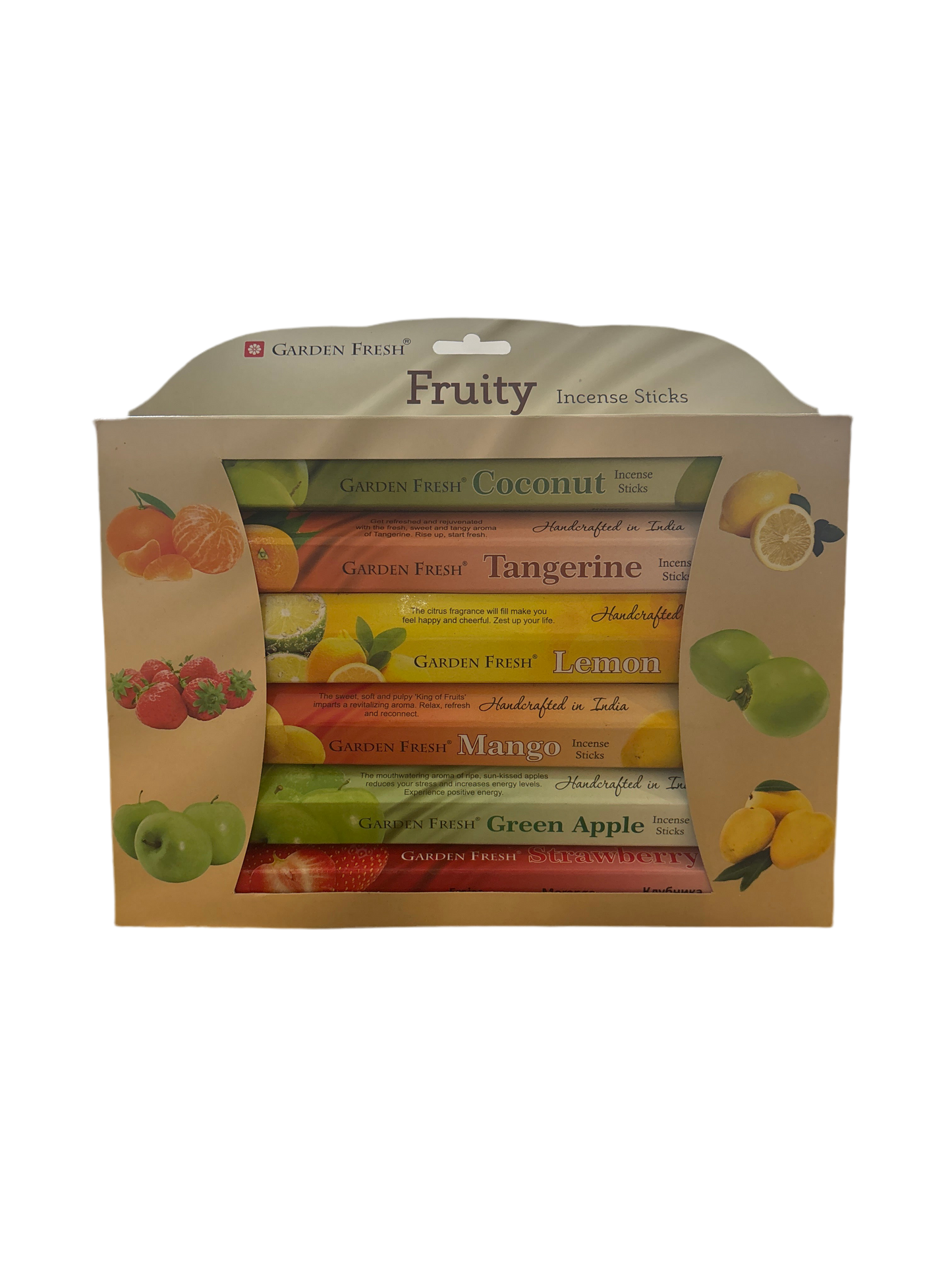Incense sticks fruity incense garden fresh handcrafted in India green apple mango lemon tangerine coconut strawberry