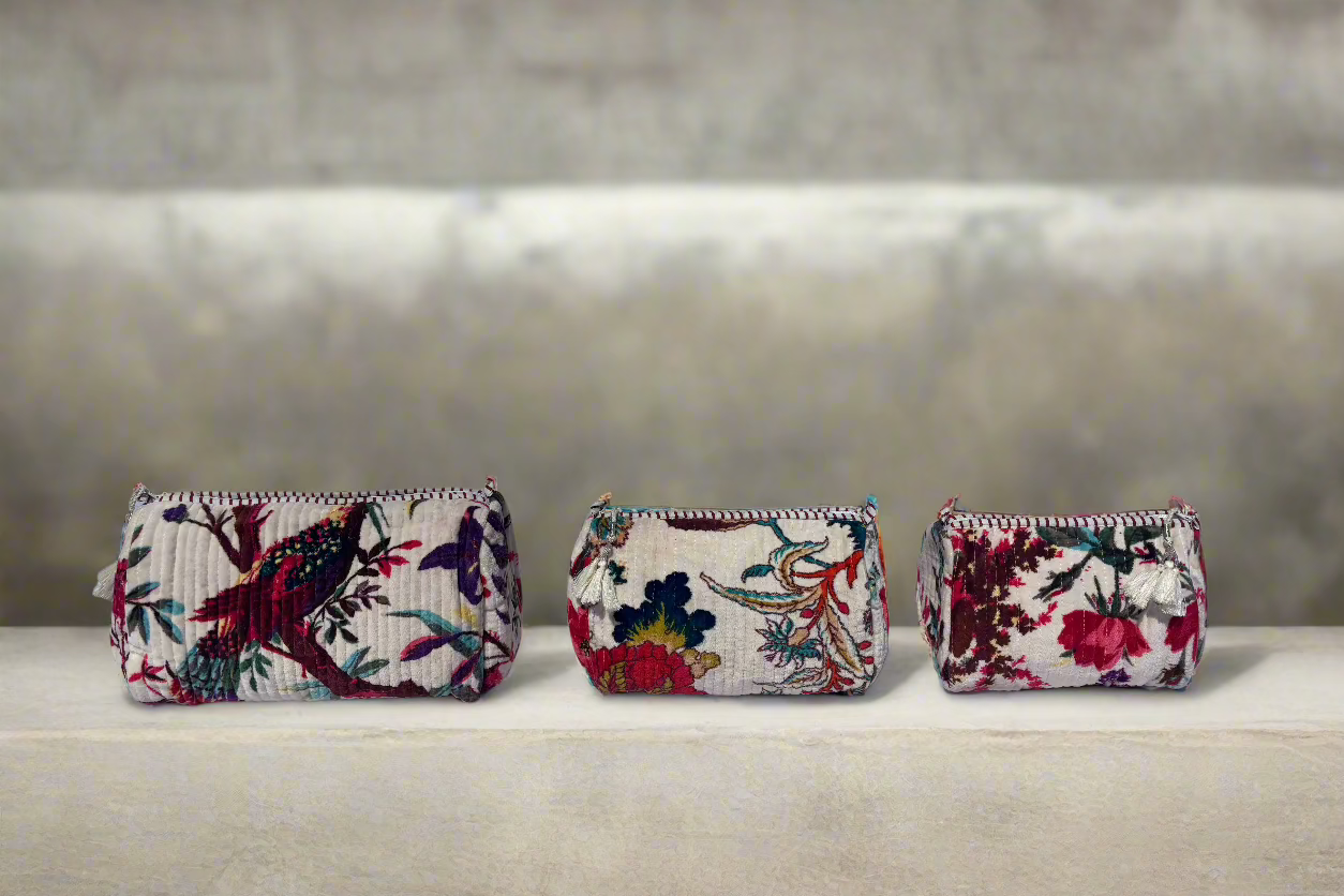 Flowery Velvet 3 Piece Travel Set