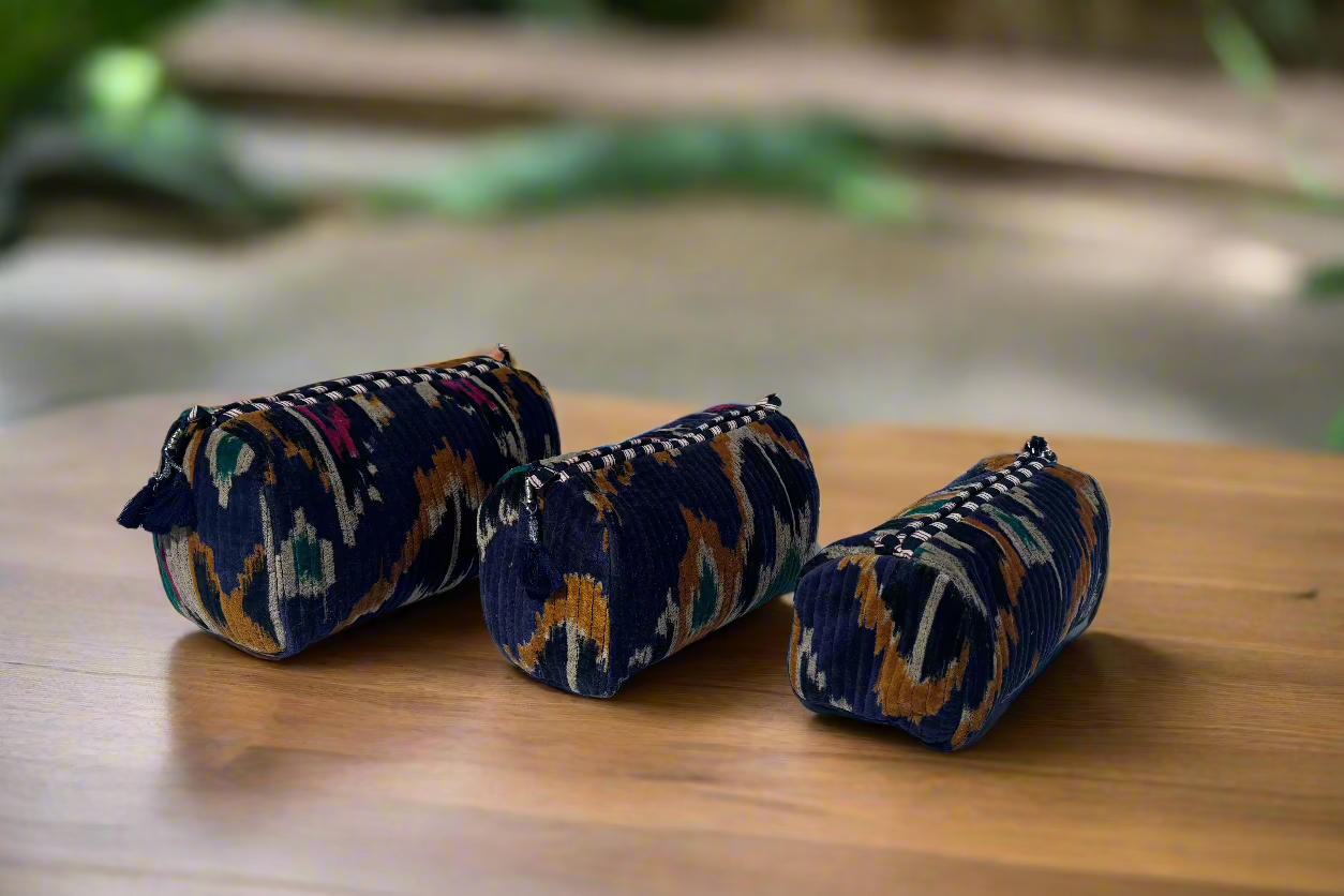 Navy Velvet 3 Piece Travel Set