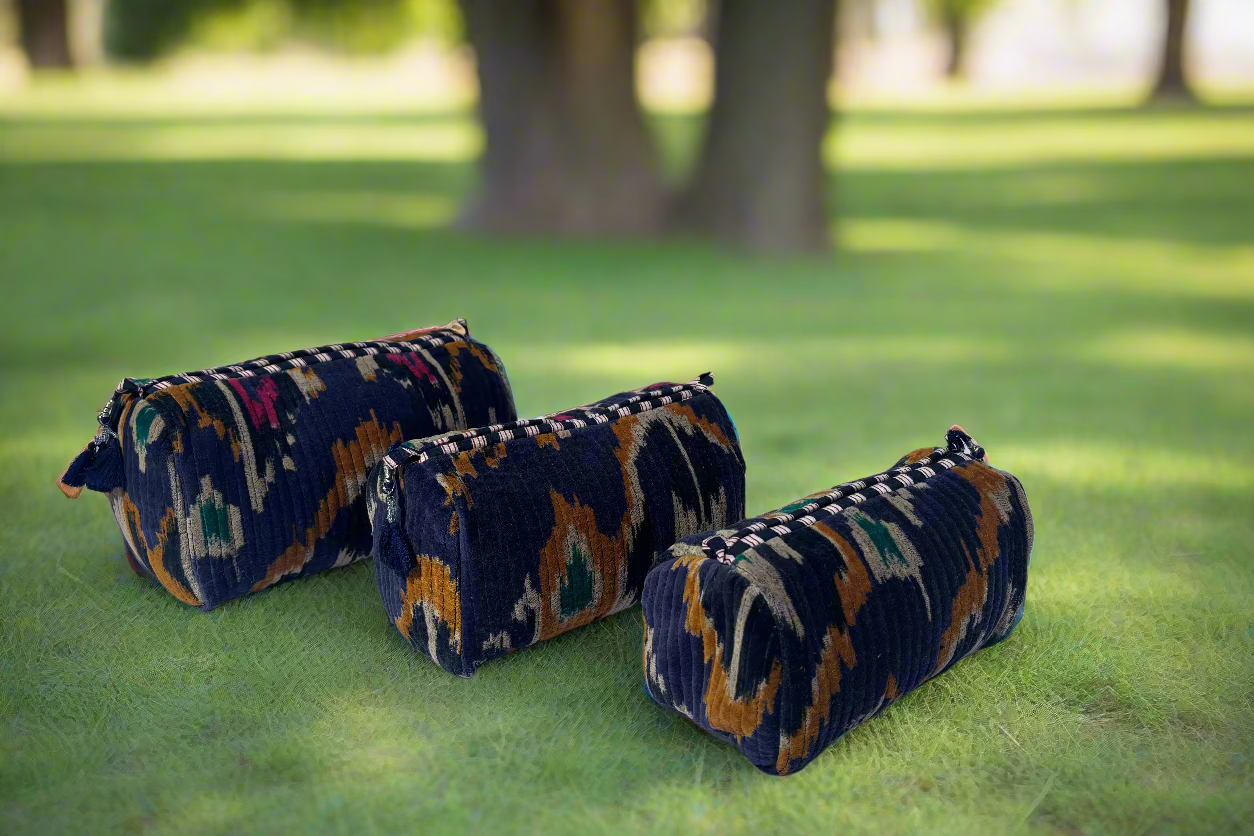 Navy Velvet 3 Piece Travel Set