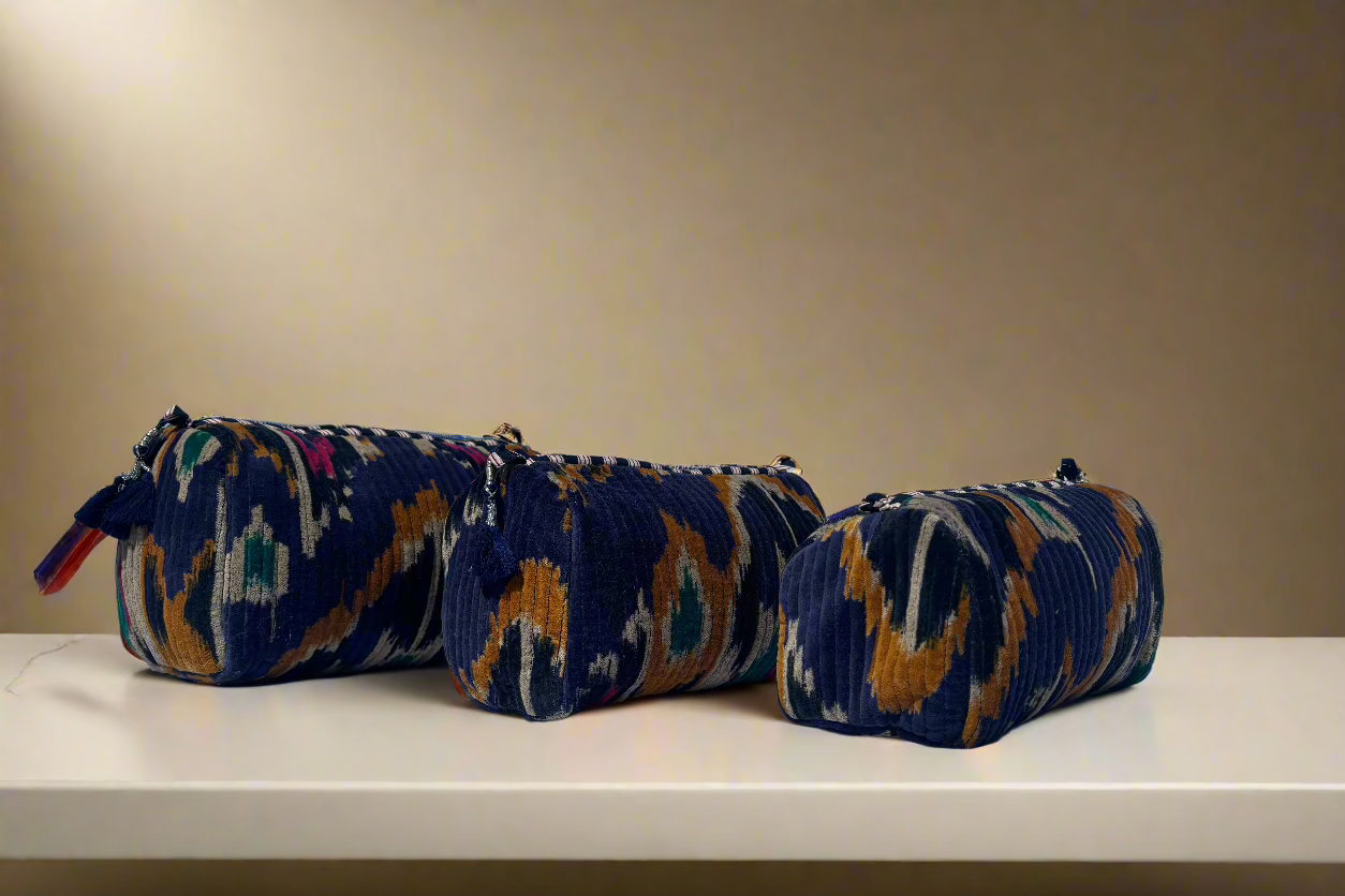 Navy Velvet 3 Piece Travel Set