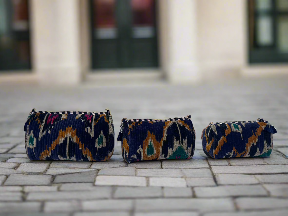 Navy Velvet 3 Piece Travel Set