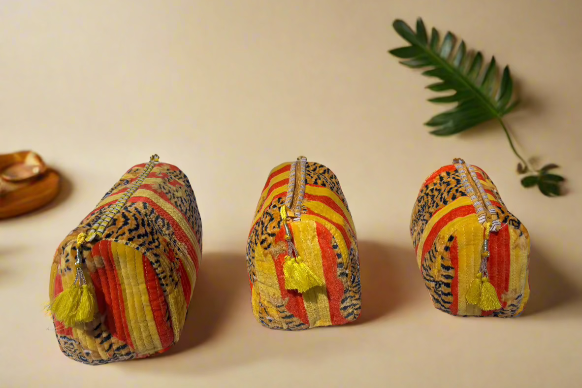 Sunshine Tiger Velvet 3 Piece Travel Set