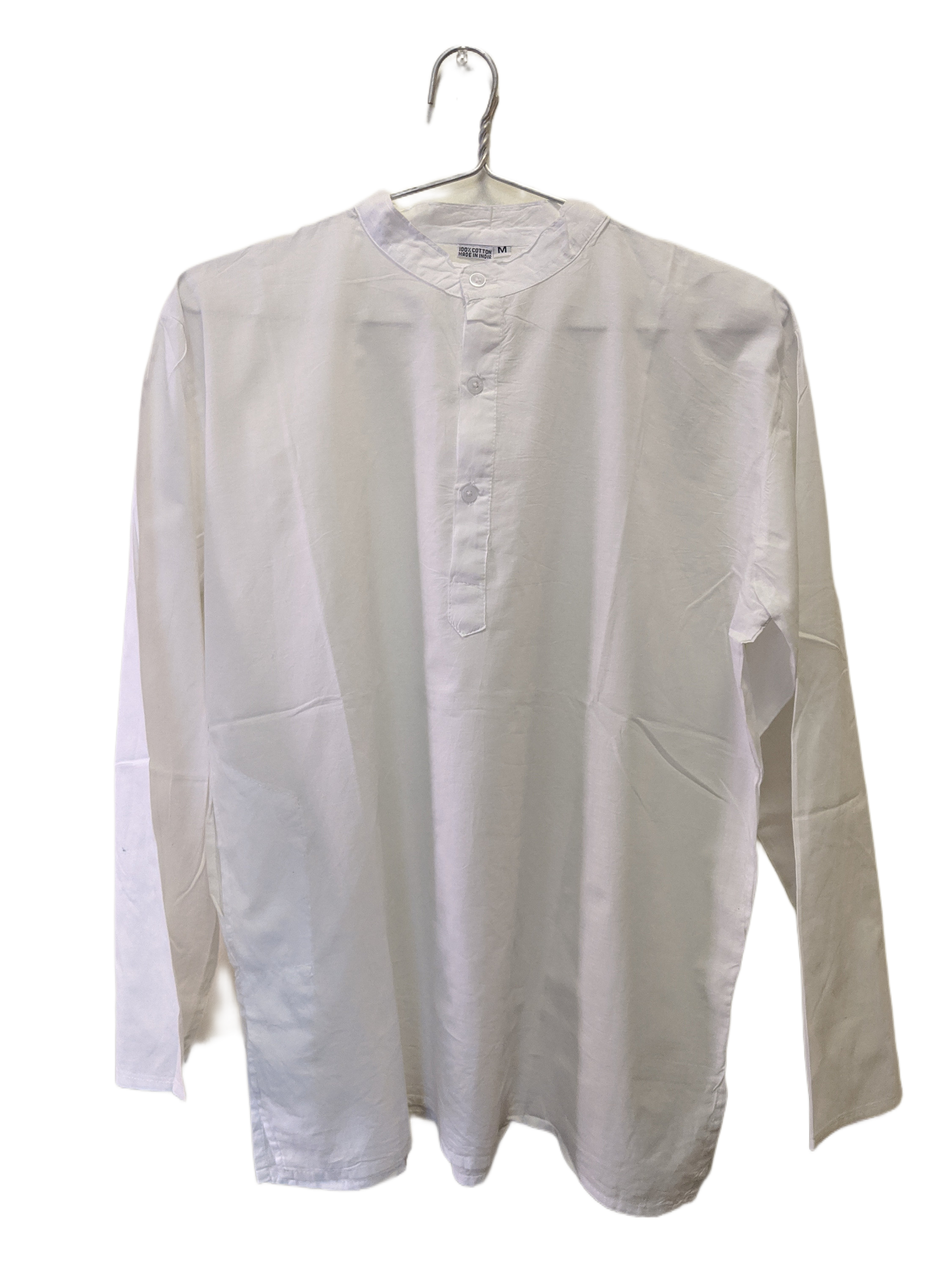 White Cotton Classic Shirt, Tunic, Kurta for Woman or Man – Tibet