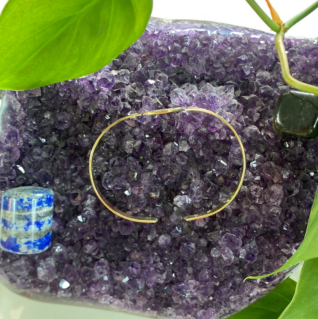 Cosmic Flower of Life Brass Bracelet – Adjustable & Symbolic