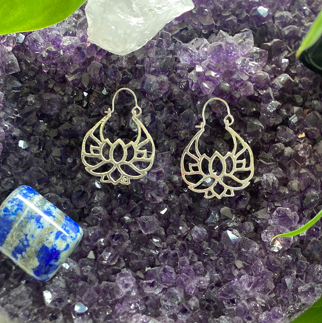Lotus Blossom Hoop Earrings – Serene & Stylish