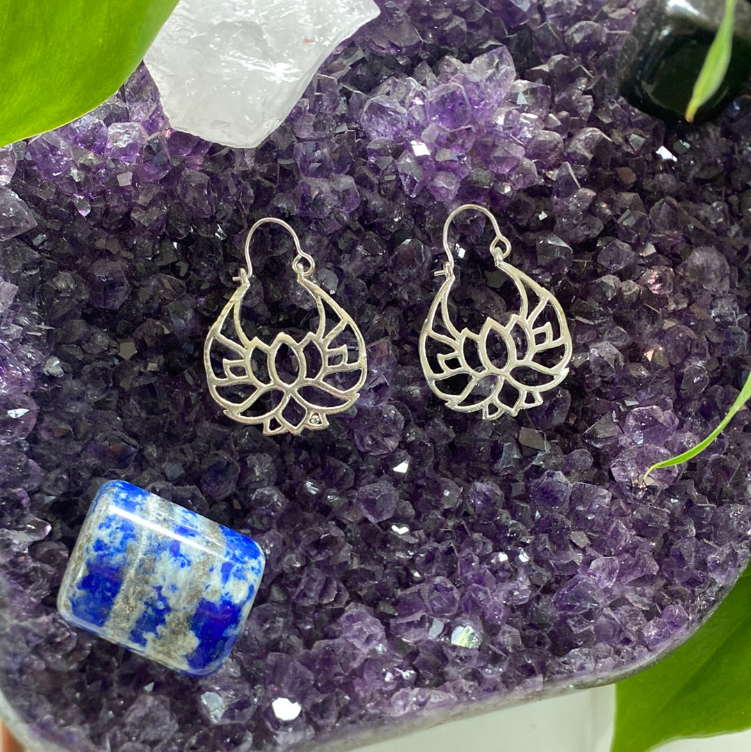 Lotus Blossom Hoop Earrings – Serene & Stylish