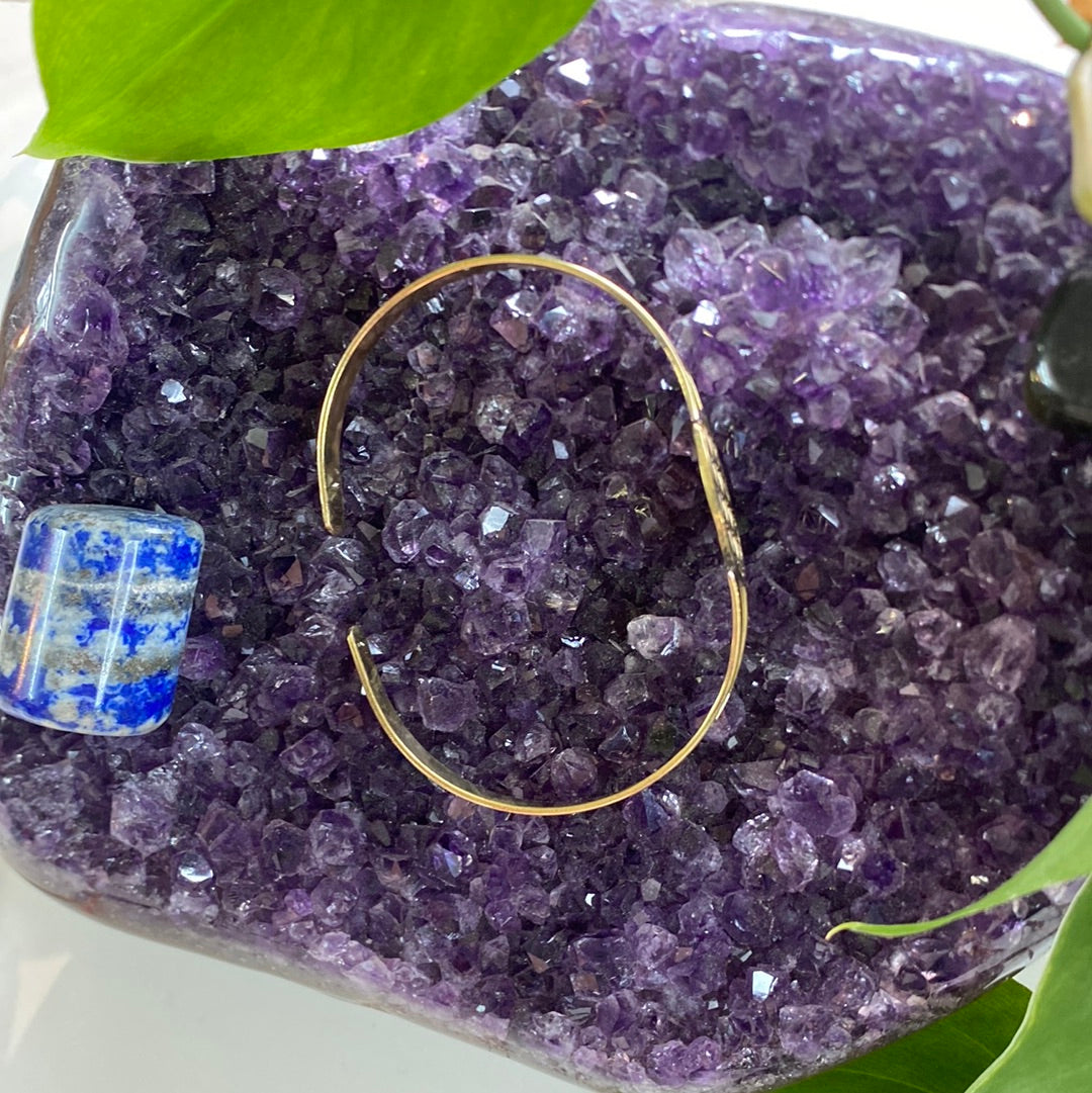 Cosmic Flower of Life Brass Bracelet – Adjustable & Symbolic