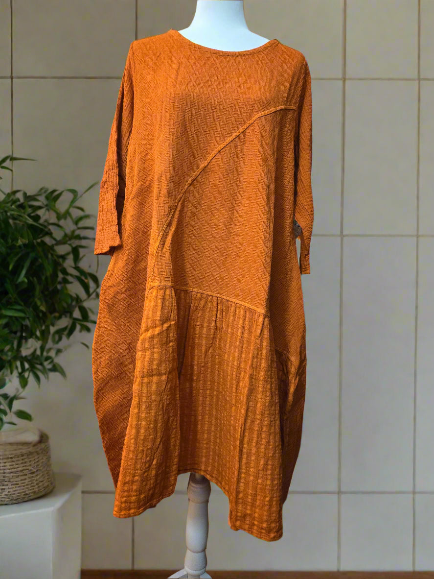 Autumn Whisper Cotton Linen Dress