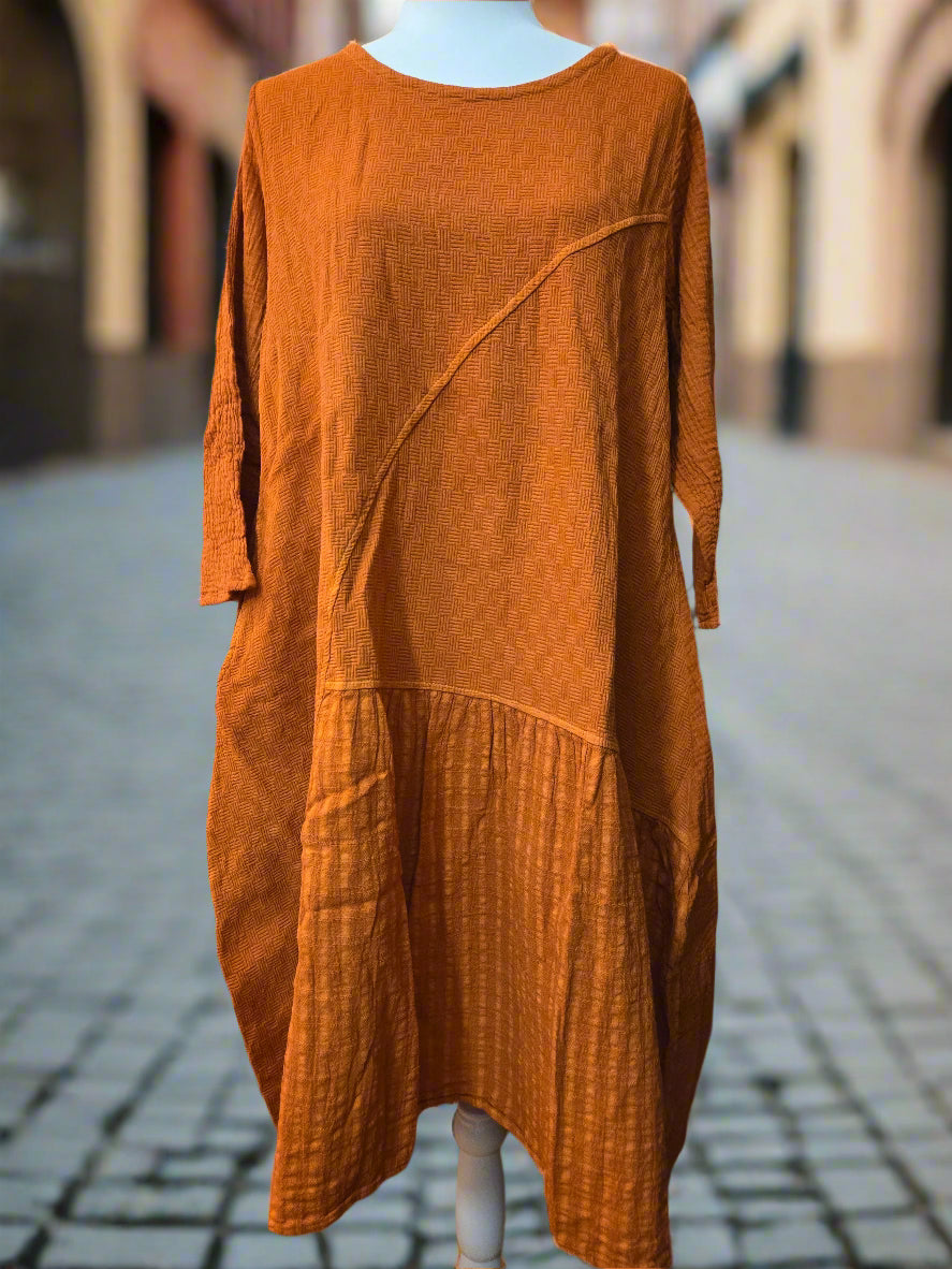 Autumn Whisper Cotton Linen Dress