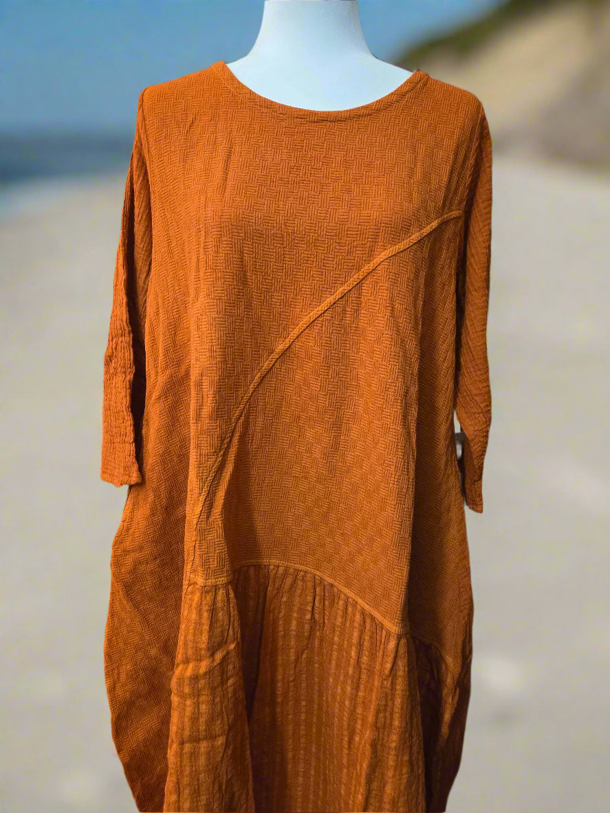 Autumn Whisper Cotton Linen Dress
