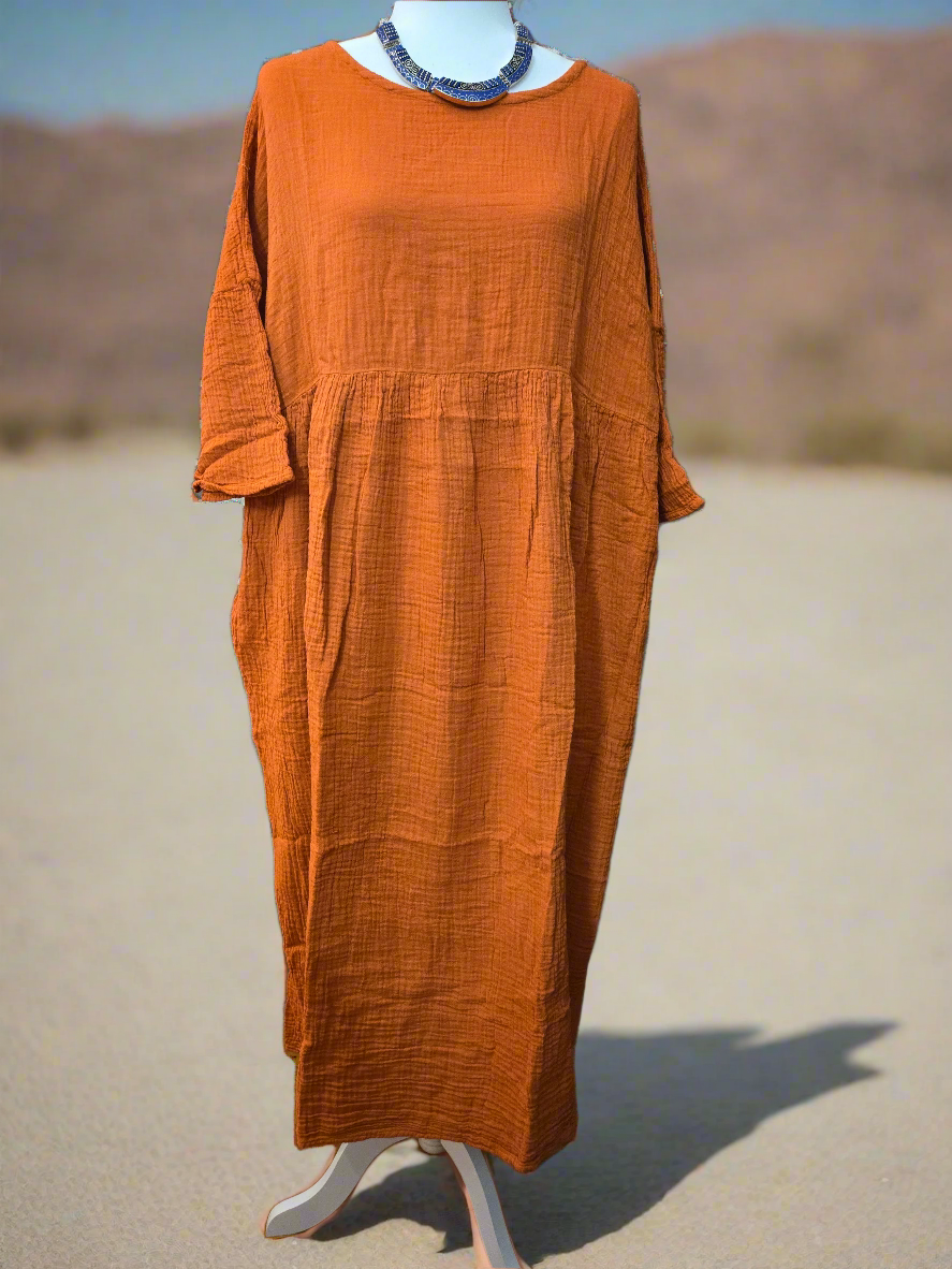 Desert Sunbeam Cotton Linen Dress