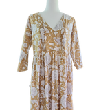 Golden Harvest Block Print Maxi Dress
