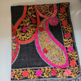 Embroidery Shawl Black