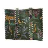 Green Emerald Jungle Velvet Tote Bag