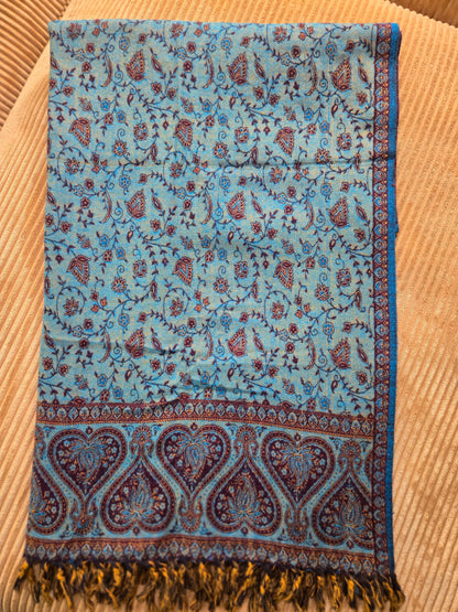 Brown-Teal stunning Yak Wool Shawl