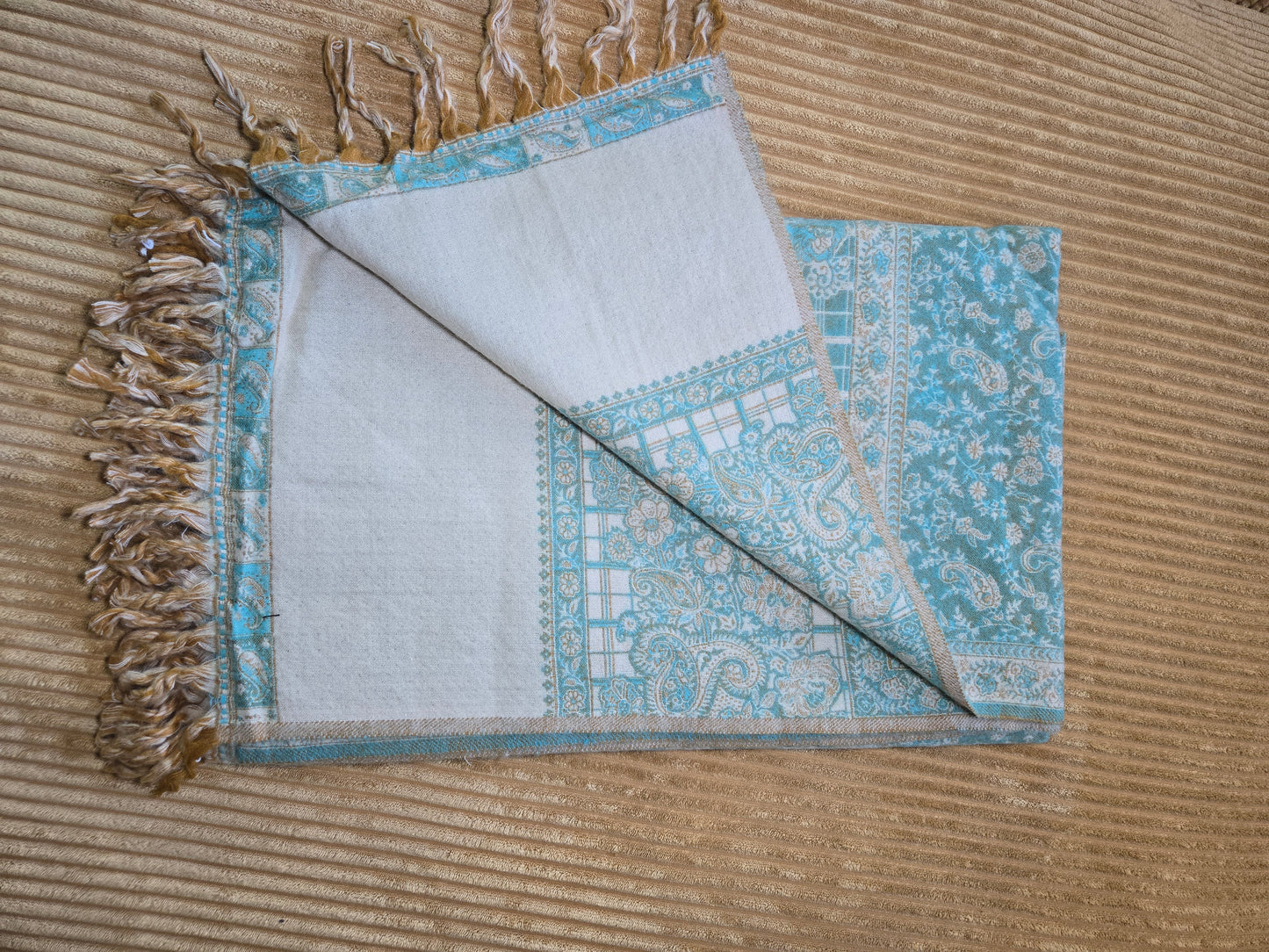 Deep Ocean stunning Yak Wool Shawl