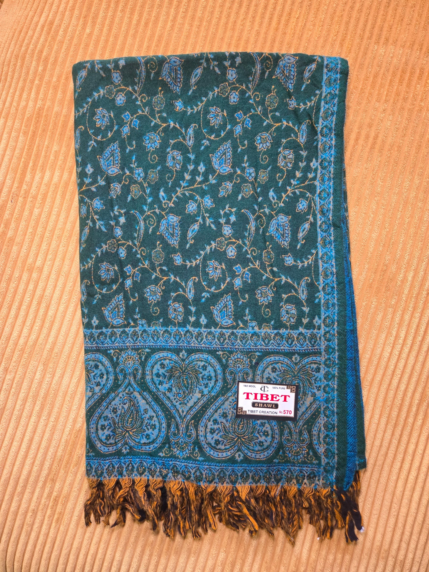 Green-Blue favorite Yak Wool Shawl