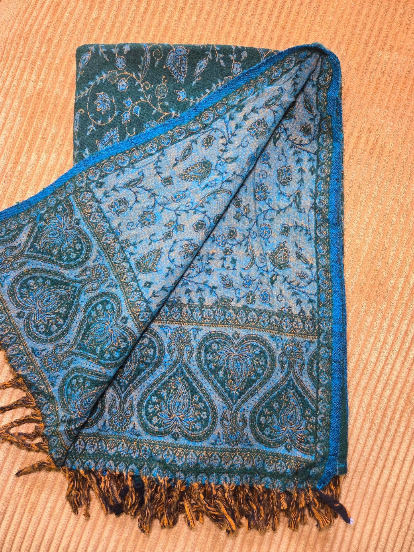 Green-Blue favorite Yak Wool Shawl