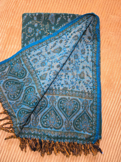Green-Blue favorite Yak Wool Shawl