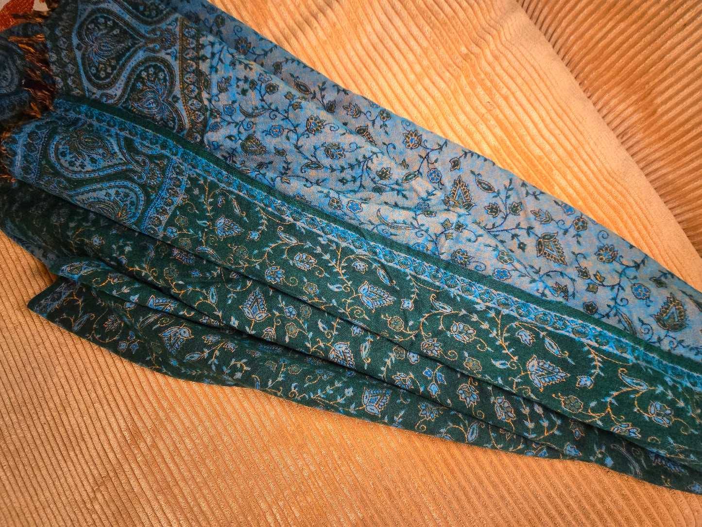 Green-Blue favorite Yak Wool Shawl