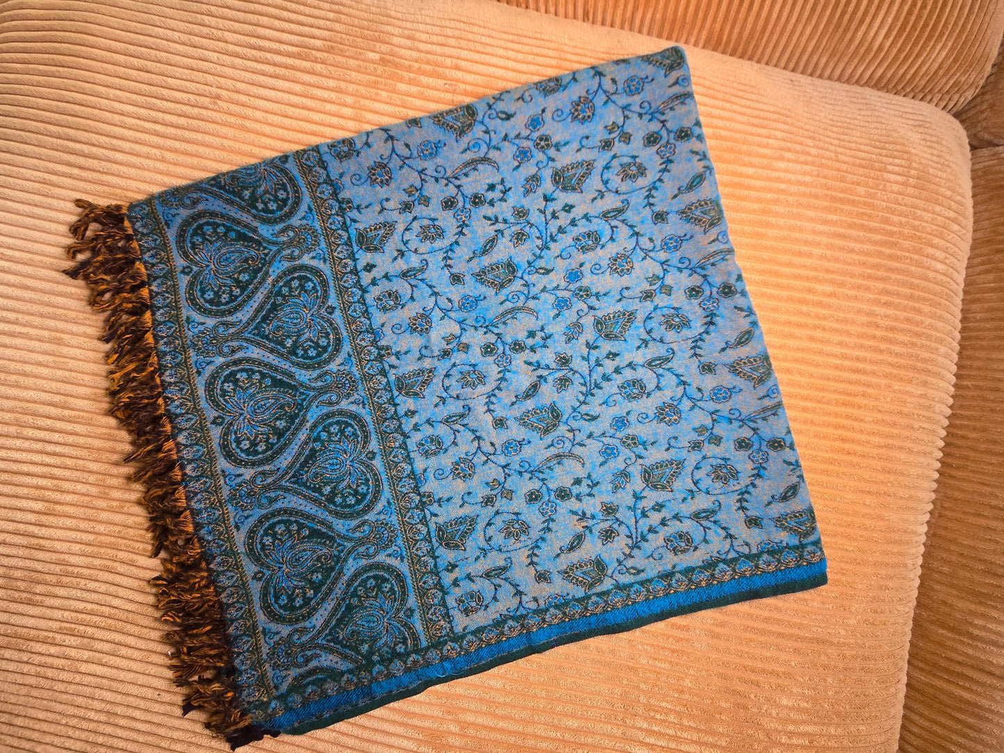 Green-Blue favorite Yak Wool Shawl