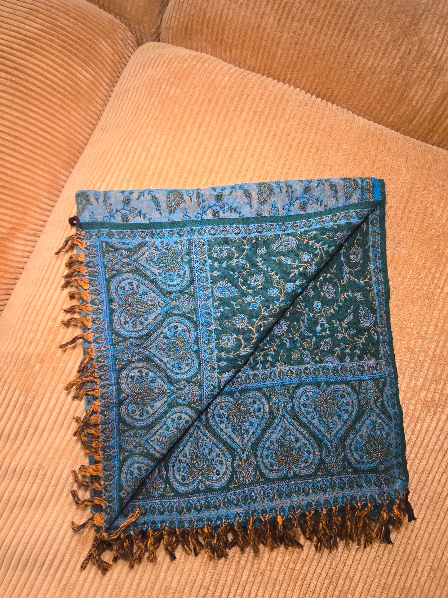 Green-Blue favorite Yak Wool Shawl