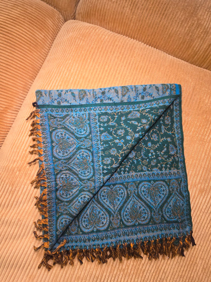 Green-Blue favorite Yak Wool Shawl