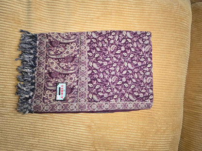 Elegant Burgundy Yak Wool Shawl