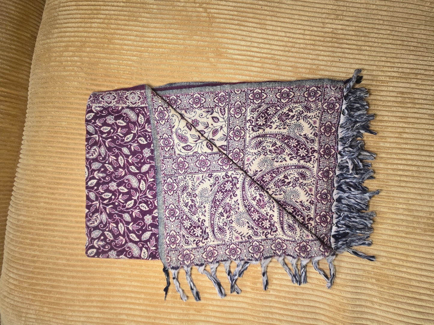 Elegant Burgundy Yak Wool Shawl