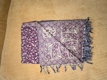 Elegant Burgundy Yak Wool Shawl