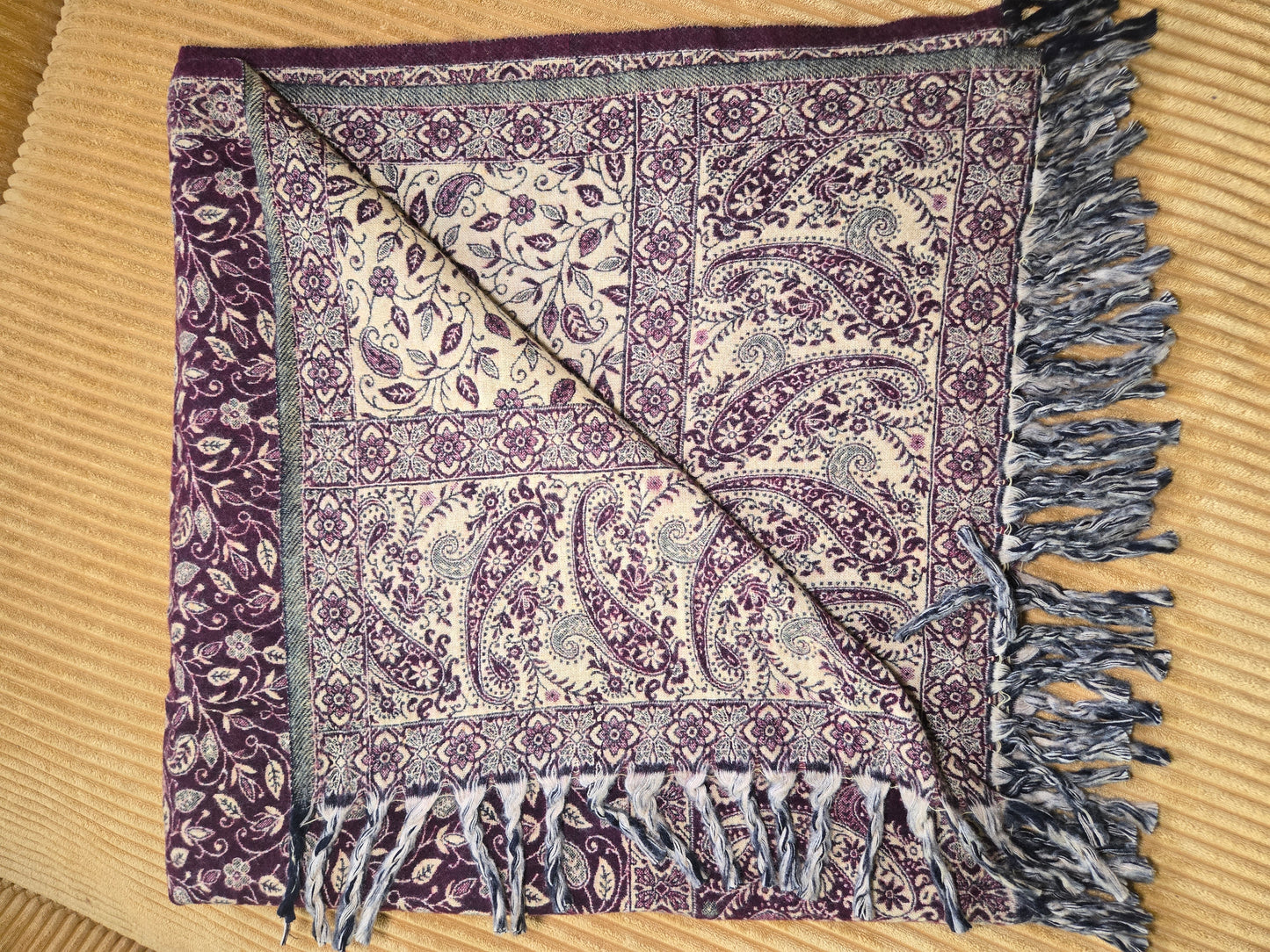 Elegant Burgundy Yak Wool Shawl