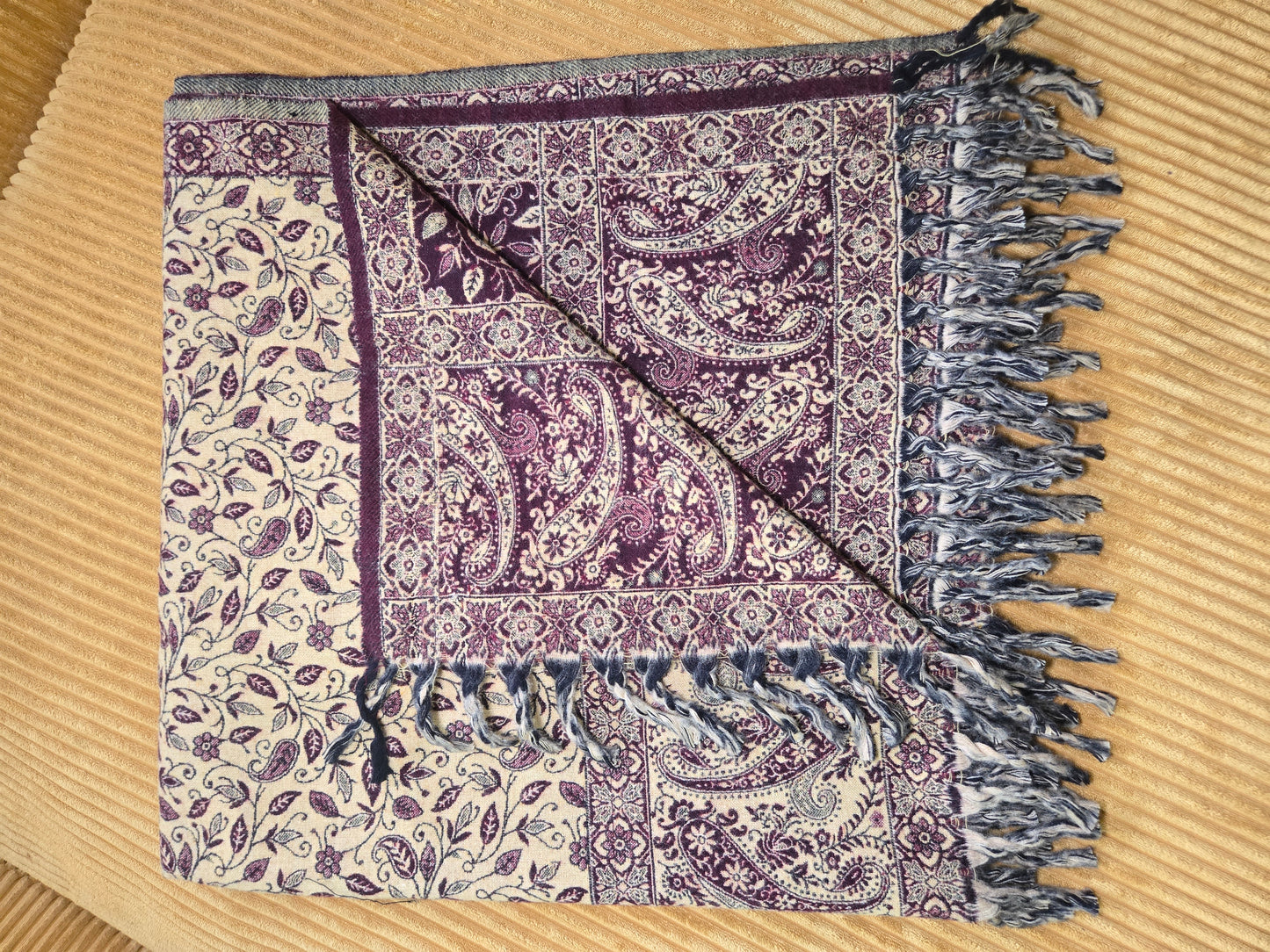 Elegant Burgundy Yak Wool Shawl