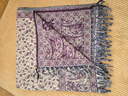 Elegant Burgundy Yak Wool Shawl