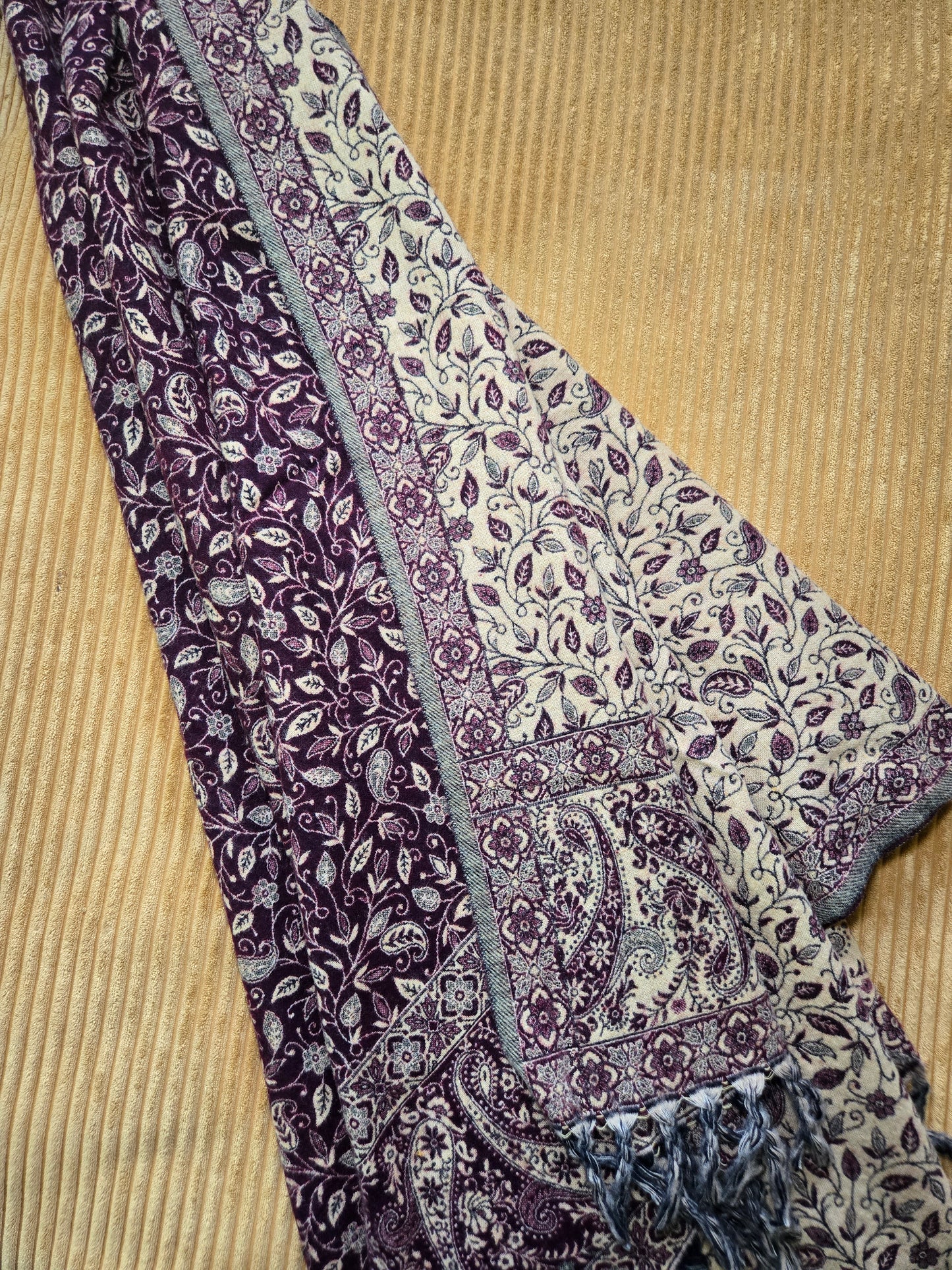 Elegant Burgundy Yak Wool Shawl
