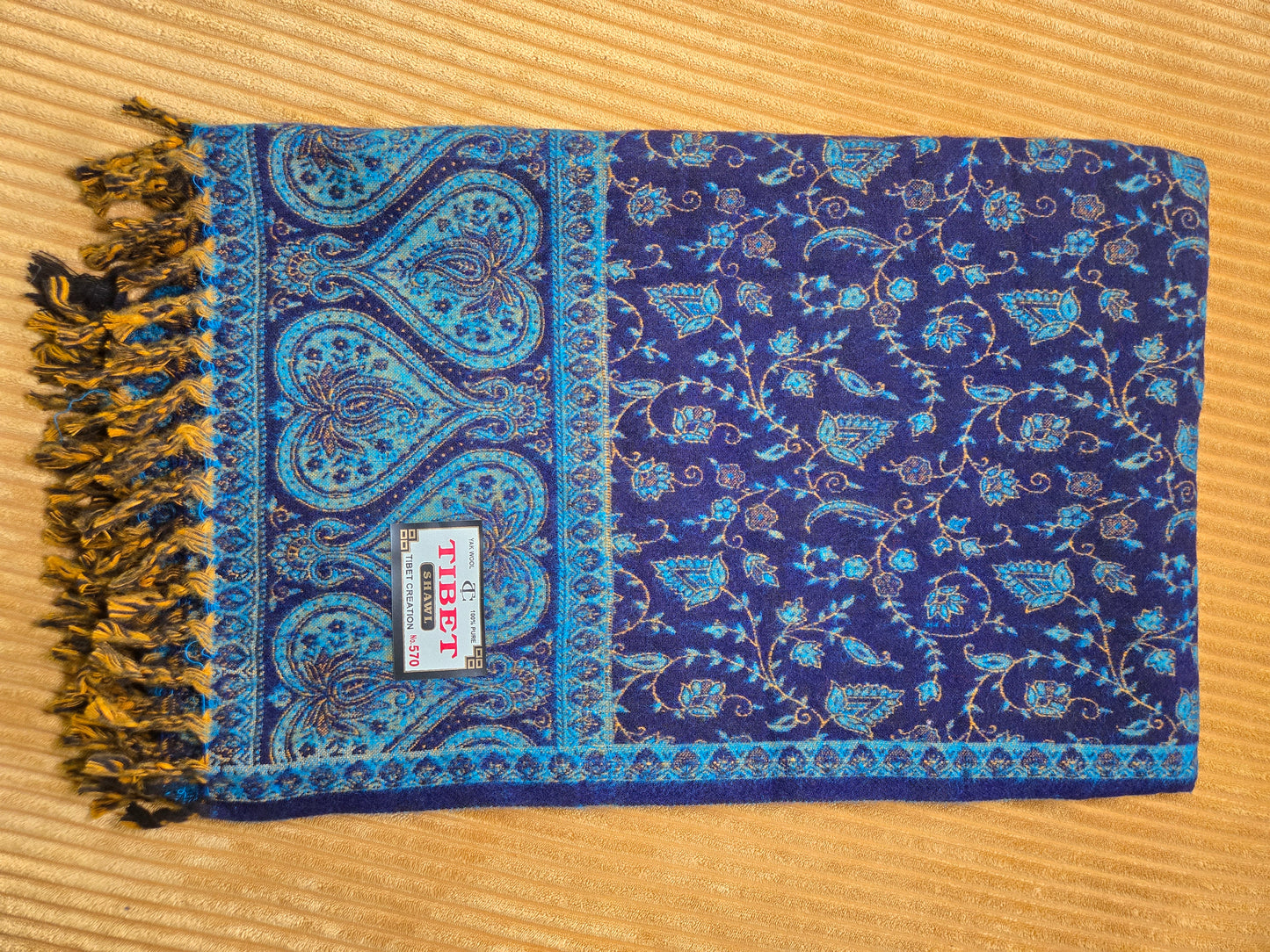 The Deep Blue Yak Wool Shawl