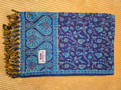 The Deep Blue Yak Wool Shawl