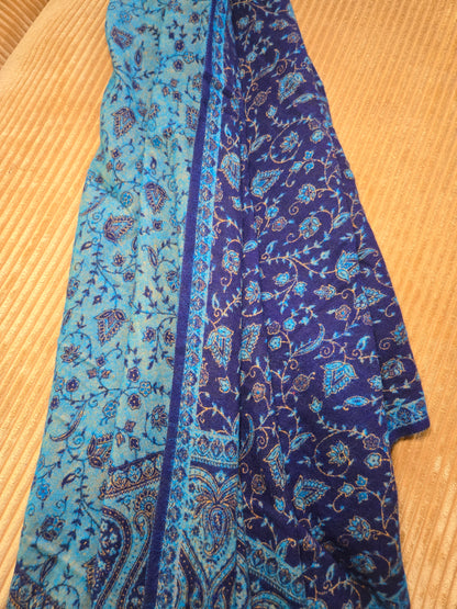 The Deep Blue Yak Wool Shawl