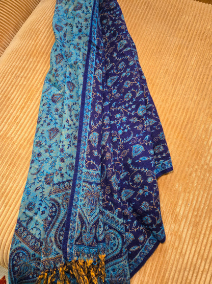 The Deep Blue Yak Wool Shawl