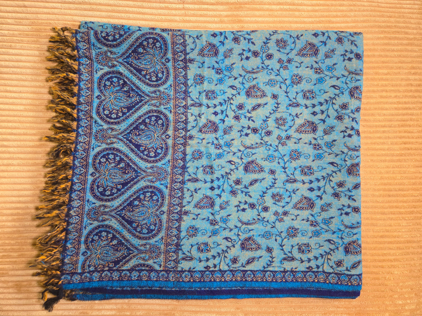 The Deep Blue Yak Wool Shawl