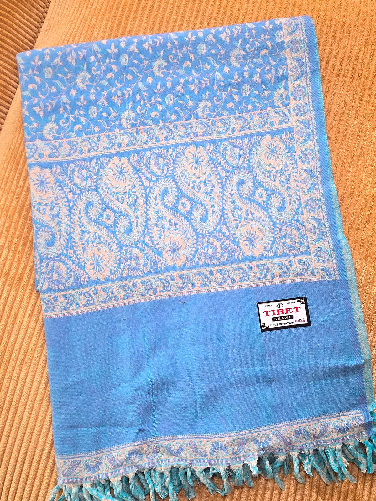 Blue Sky handwoven yak wool shawl wrap, full length