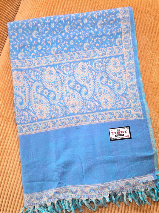 Blue Sky handwoven yak wool shawl wrap, full length