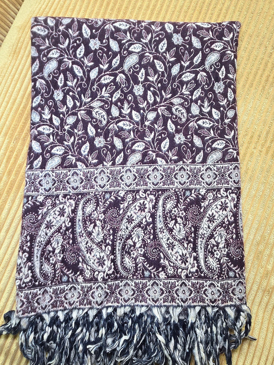 Brown Is the New Black handwoven yak wool shawl wrap, full length