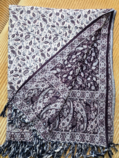 Brown Is the New Black handwoven yak wool shawl wrap, draped