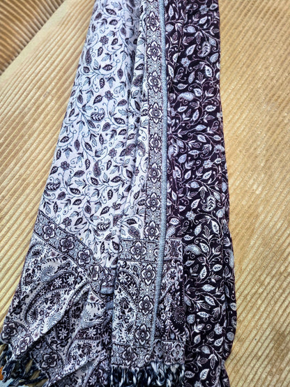 Brown Is the New Black handwoven yak wool shawl wrap, reverse side