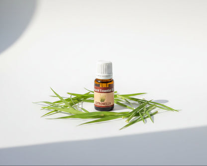 Citronella essential oil 10ml amber glass bottle