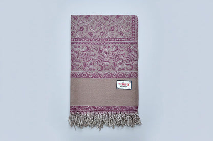 Earthy Burgundy handwoven yak wool shawl wrap, full length