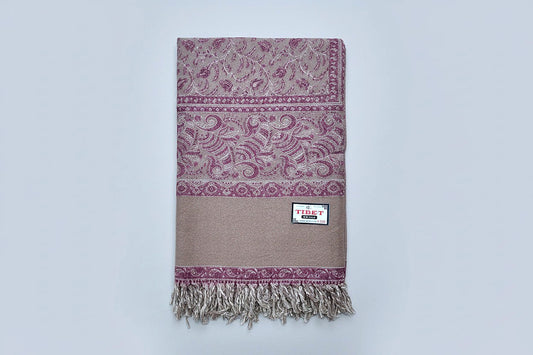 Earthy Burgundy handwoven yak wool shawl wrap, full length