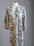 Monochrome Leaf Kantha Robe – Elegance in Simplicity